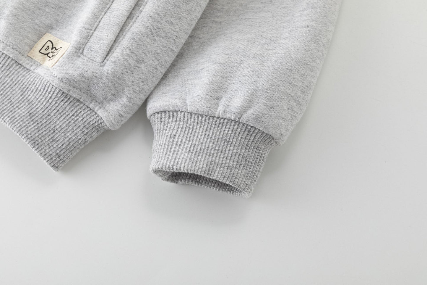 Chaqueta niño felpa gris claro con capucha y gráfico animal | 2-6 años
