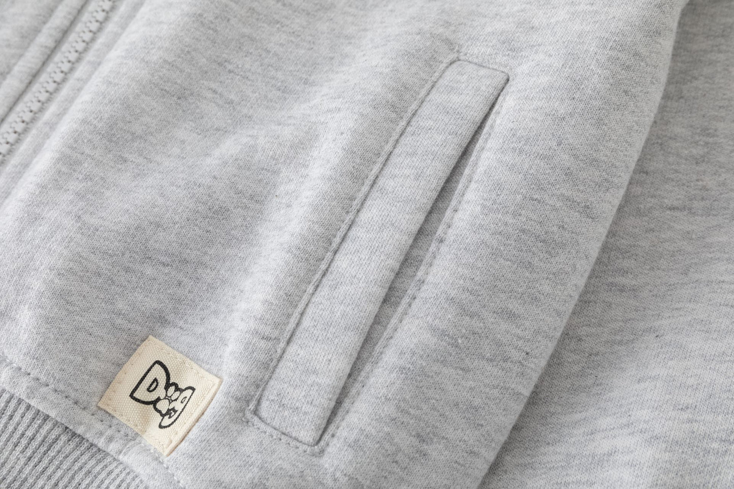 Chaqueta niño felpa gris claro con capucha y gráfico animal | 2-6 años