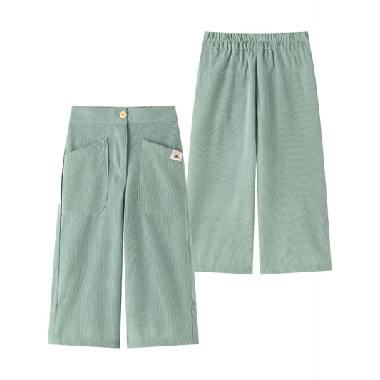 Pantalón Culotte Niña de Micropana – Bolsillos Delanteros y Etiqueta (2-6 años) 💚