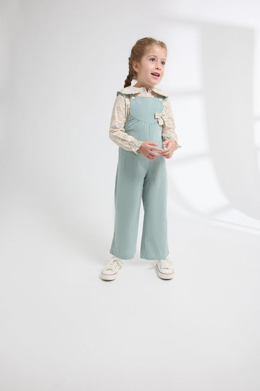 Peto Largo Niña de Micropana – Lacito de Flores Amarillas y Volantes (2-6 años) 💚🌼