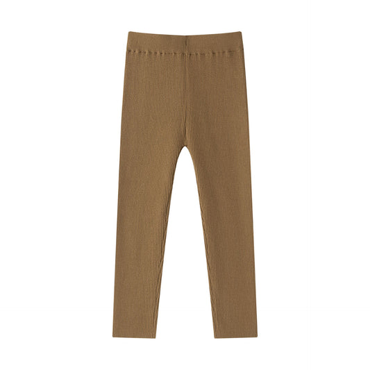 Legging Punto Rib Niña – Cintura Elástica (2-6 años) 🤎