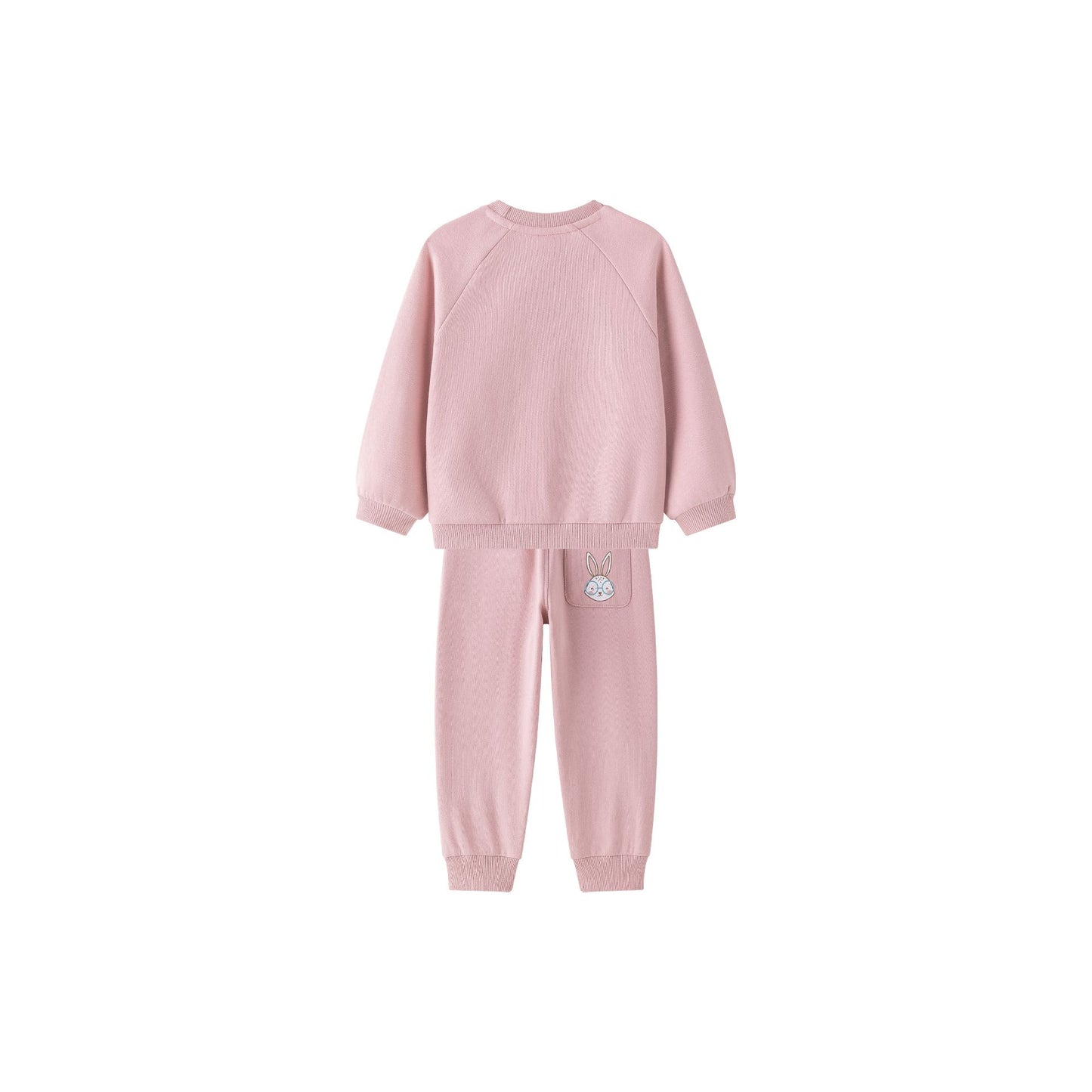 Conjunto niña sudadera y pantalón rosa con dibujo de conejito | 2-6 años