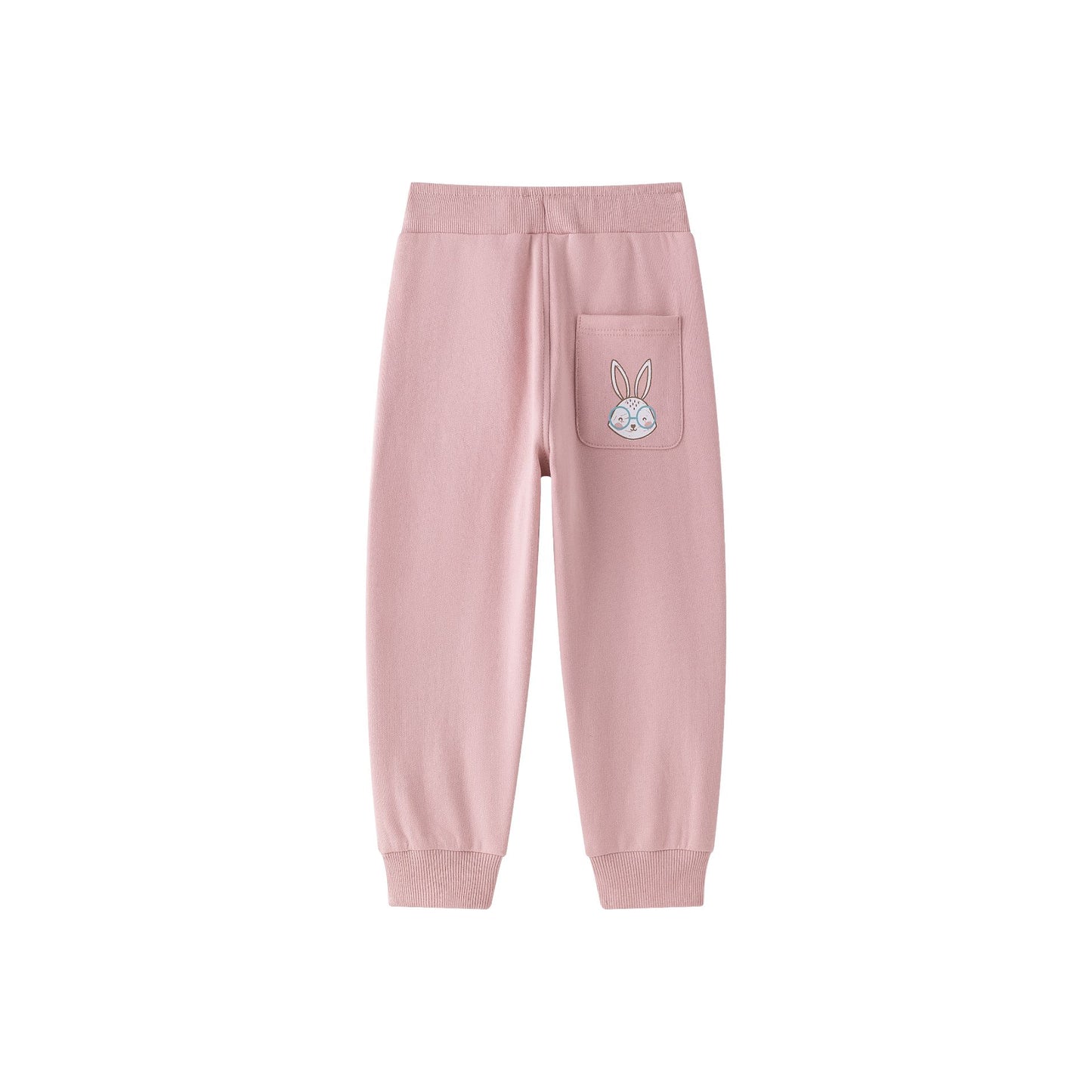 Conjunto niña sudadera y pantalón rosa con dibujo de conejito | 2-6 años