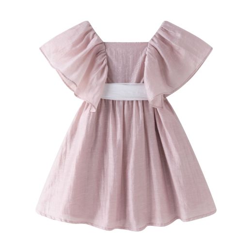 Vestido de Ceremonia Niña Rosa con Lazo