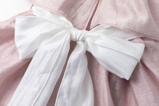 Vestido de Ceremonia Niña Rosa con Lazo