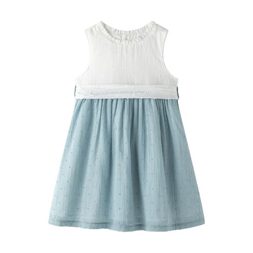 Vestido de Ceremonia Niña Plumeti con Lazo