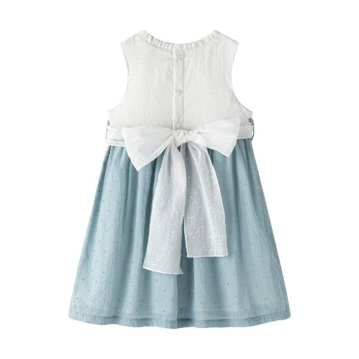 Vestido de Ceremonia Niña Plumeti con Lazo