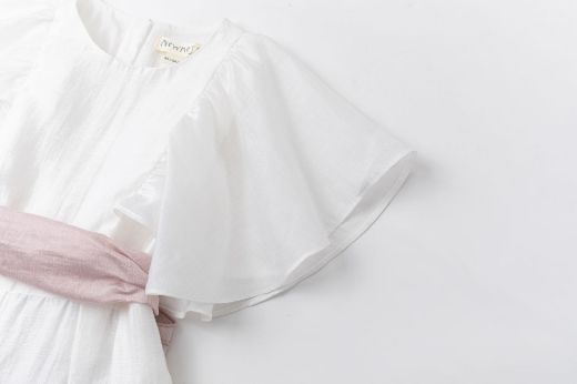 Mono de Ceremonia Niña con Lazo Empolvado