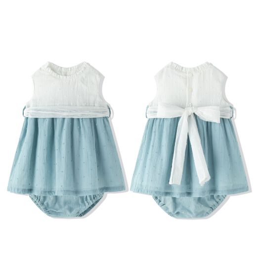 Vestido de Vestir Bebé con Lazo y Ranita