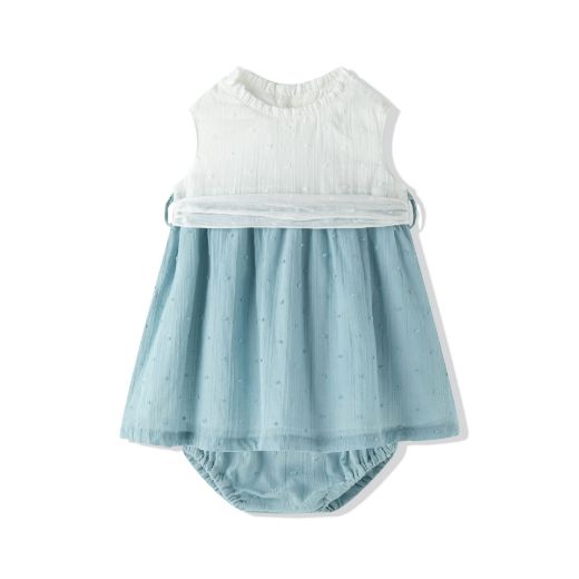 Vestido de Vestir Bebé con Lazo y Ranita