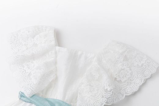 Vestido de Ceremonia Bebé con Encaje y Lazo