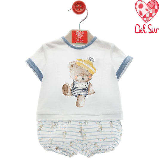 Conjunto pololo bebé Familia Santorini Del Sur Verano 2026 osito marinero de 1 a 24 meses