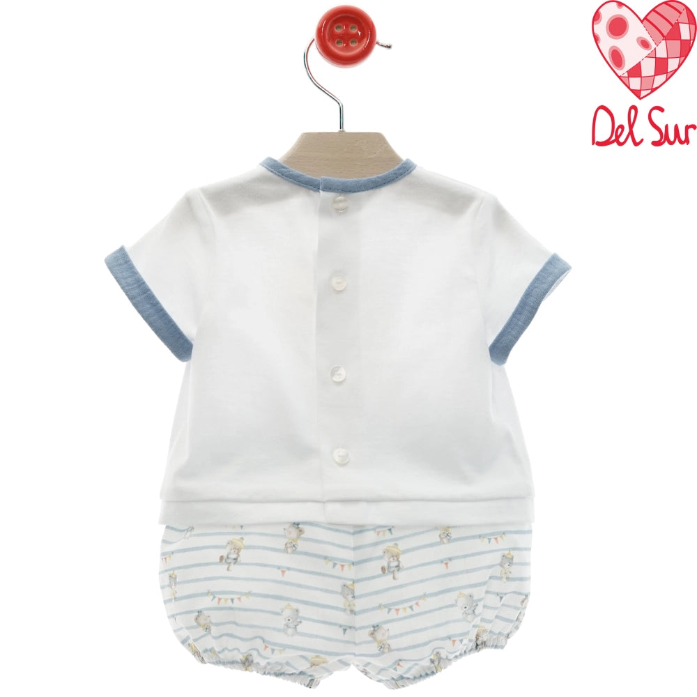 Conjunto pololo bebé Familia Santorini Del Sur Verano 2026 osito marinero de 1 a 24 meses