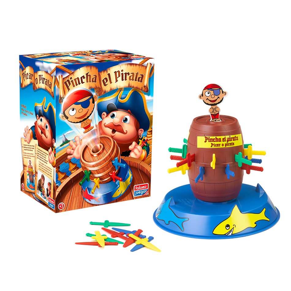 Falomir - Juego de Mesa Pincha el Pirata | Mejora la Motricidad Fina | Clásico Infalible | para 2-4 Jugadores | Edad Recomendada: 3 Años en Adelante