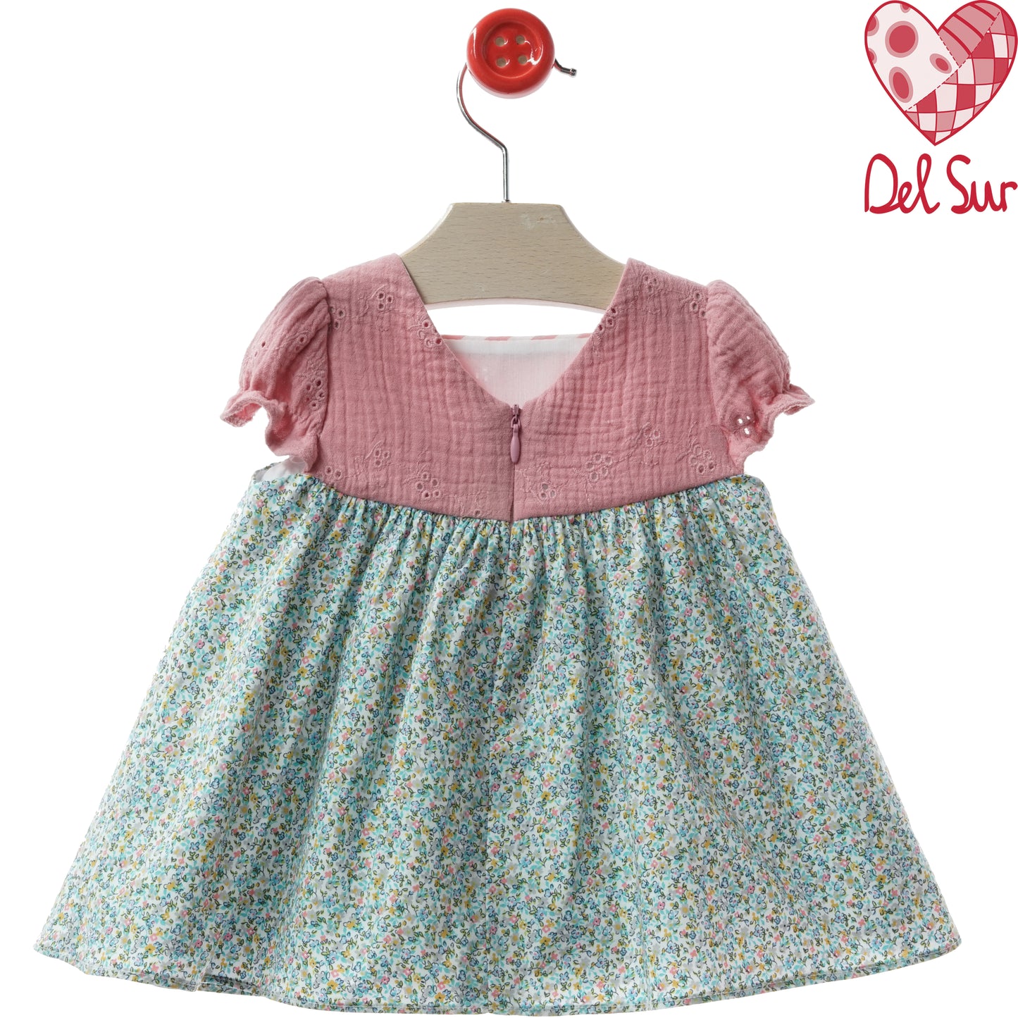 Vestido bebé Verona flores rosa Del Sur 3 -36 meses | Familia Verona