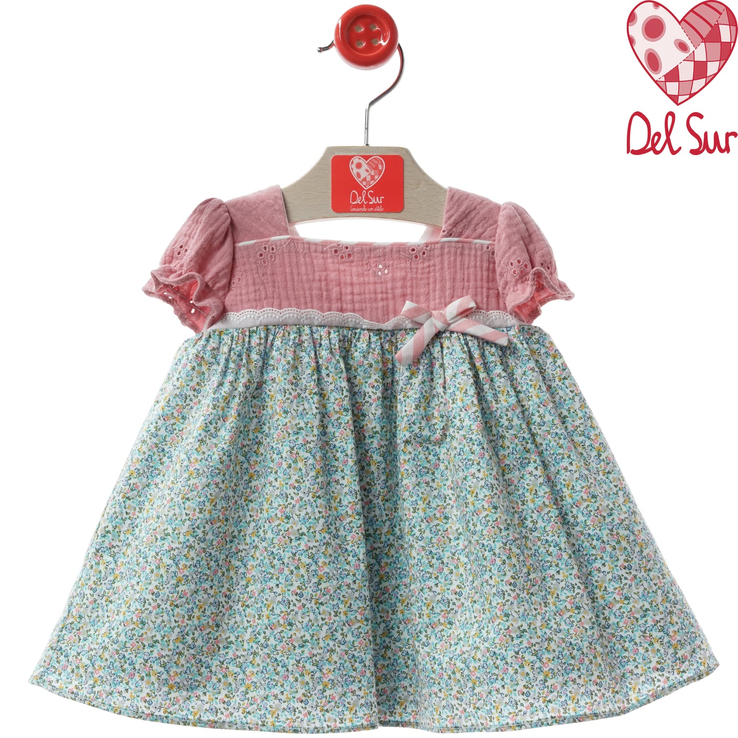 Vestido bebé Verona flores rosa Del Sur 3 -36 meses | Familia Verona