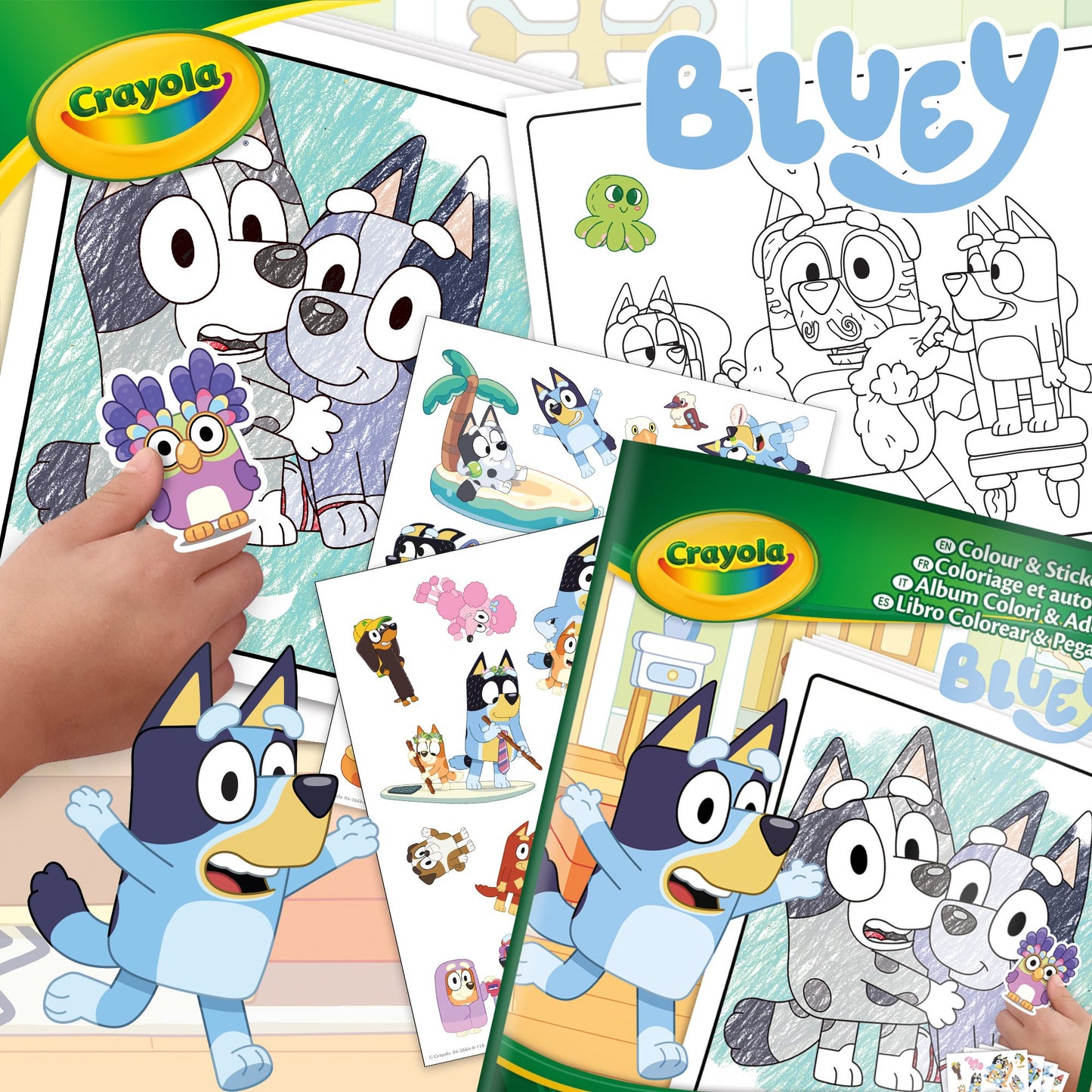 Crayola, Álbum para Colorear con Pegatinas, 32 Páginas y 4 Hojas de Pegatinas Incluidas de la Perrita Bluey