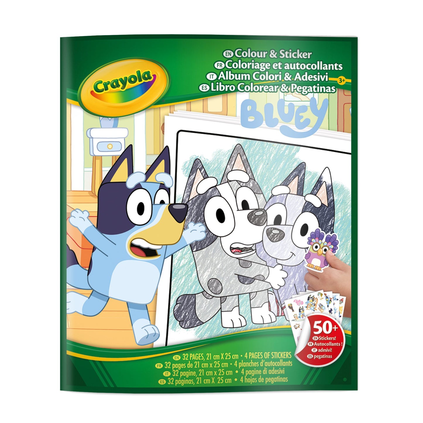 Crayola, Álbum para Colorear con Pegatinas, 32 Páginas y 4 Hojas de Pegatinas Incluidas de la Perrita Bluey