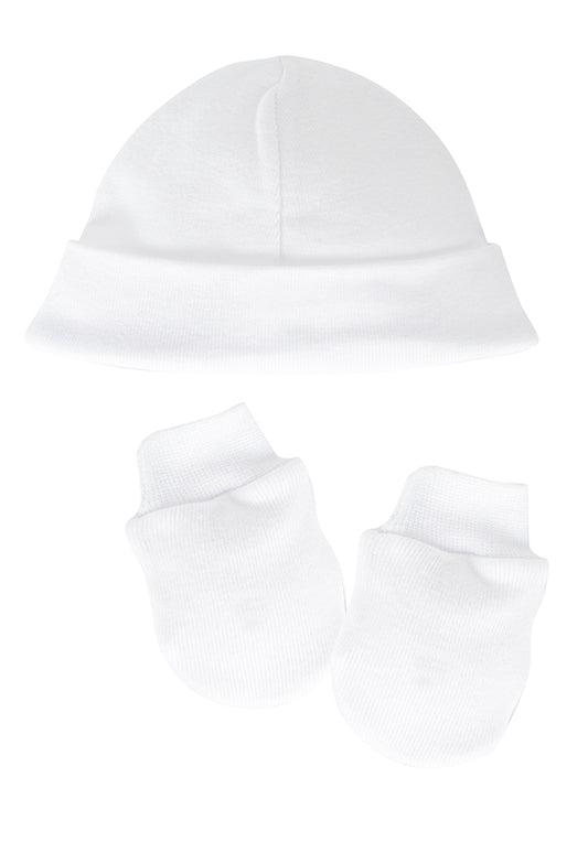 C Pack natal ( gorro+manopla) blanco 100% algodón