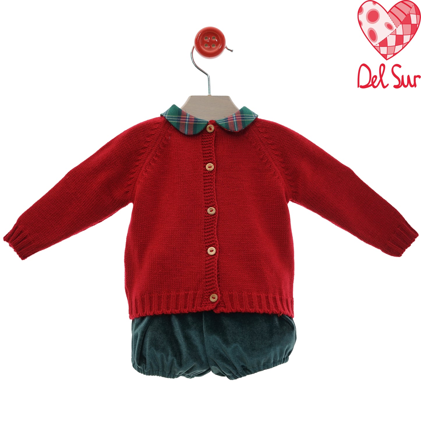 Conjunto bebé pololo  bebe musgo colección navidad 1-36 meses Del Sur