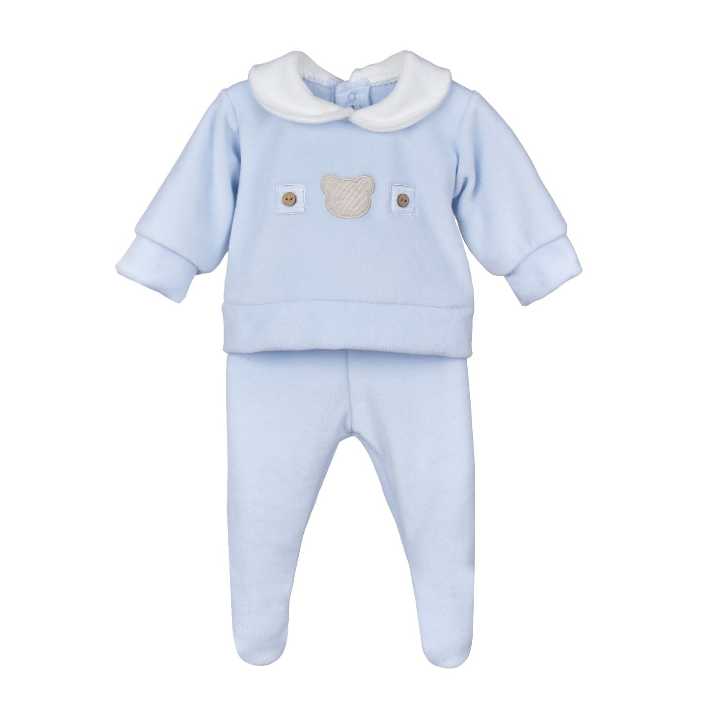 Conjunto polaina esla celeste 00-3 meses