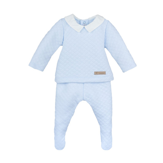 Conjunto polaina sil celeste 0-6 meses