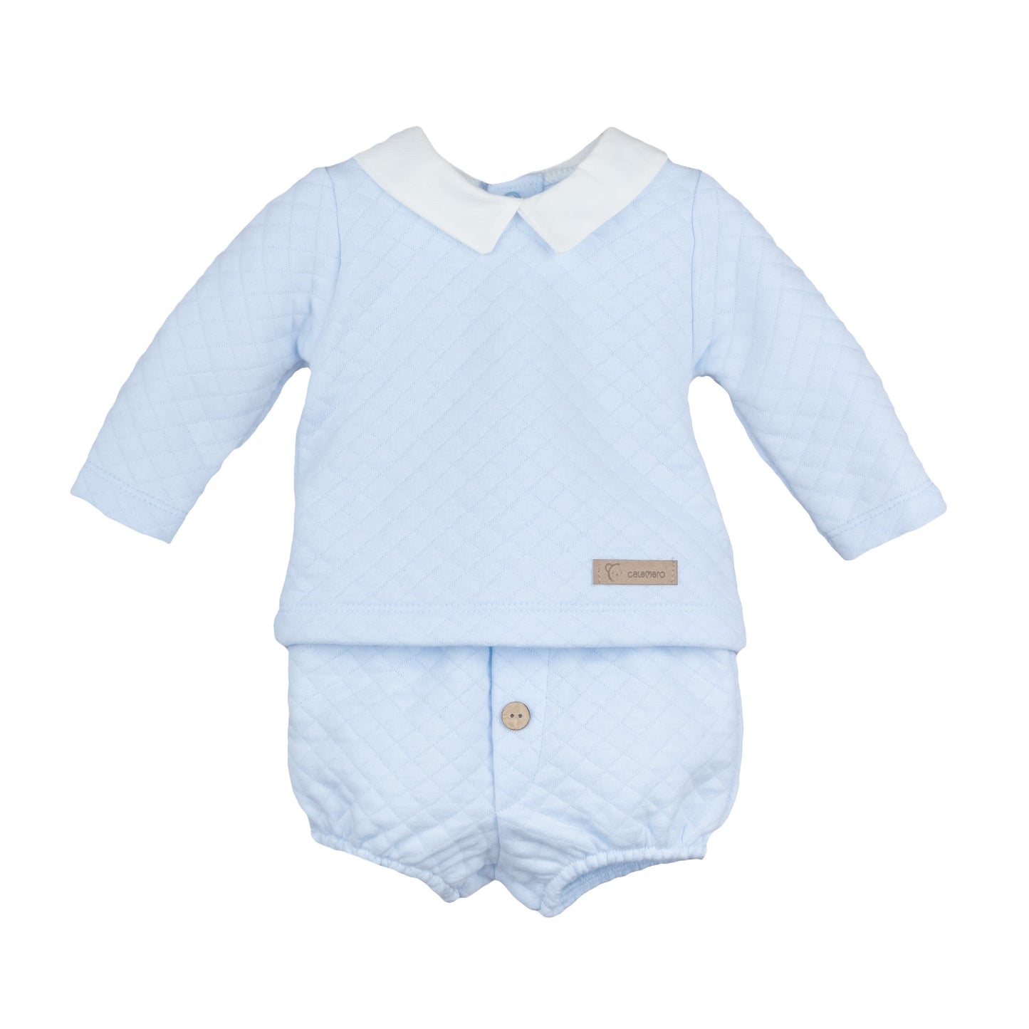 Conjunto bebé Pololo Sil celeste tallas 1-36 meses Calamaro