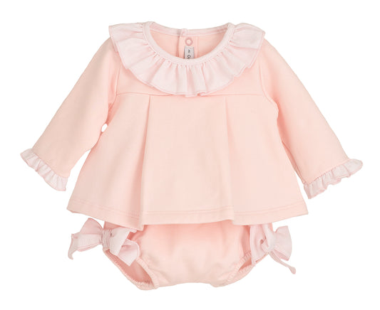 Conjunto Pololo Lebeche Rosa Calamaro | Bebé Niña 1-36 Meses 96% Algodón
