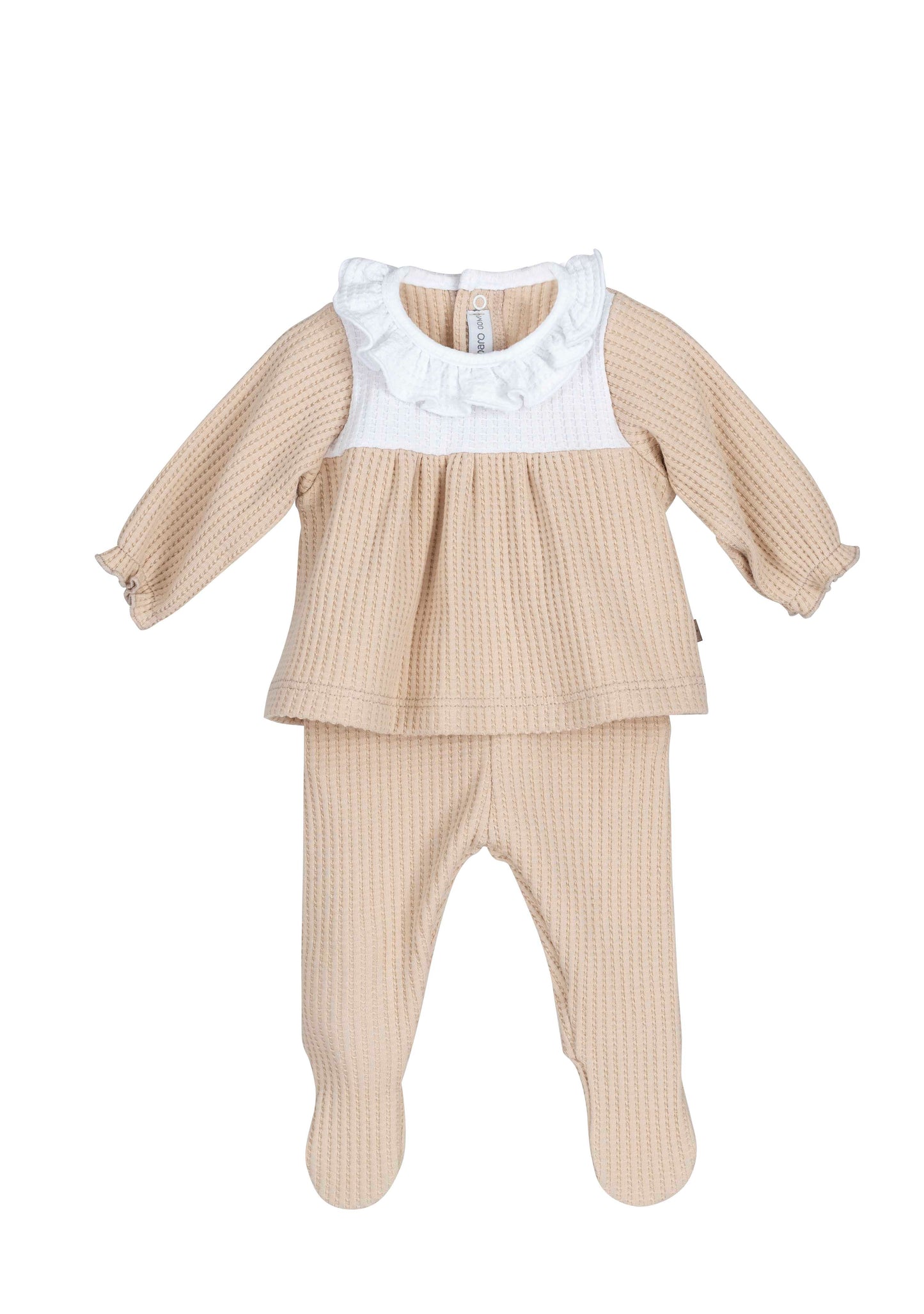 Conjunto polaina Rodas con volante bebé Calamaro 00-6 meses · Primeras puestas · Mint, Rosa y Arena