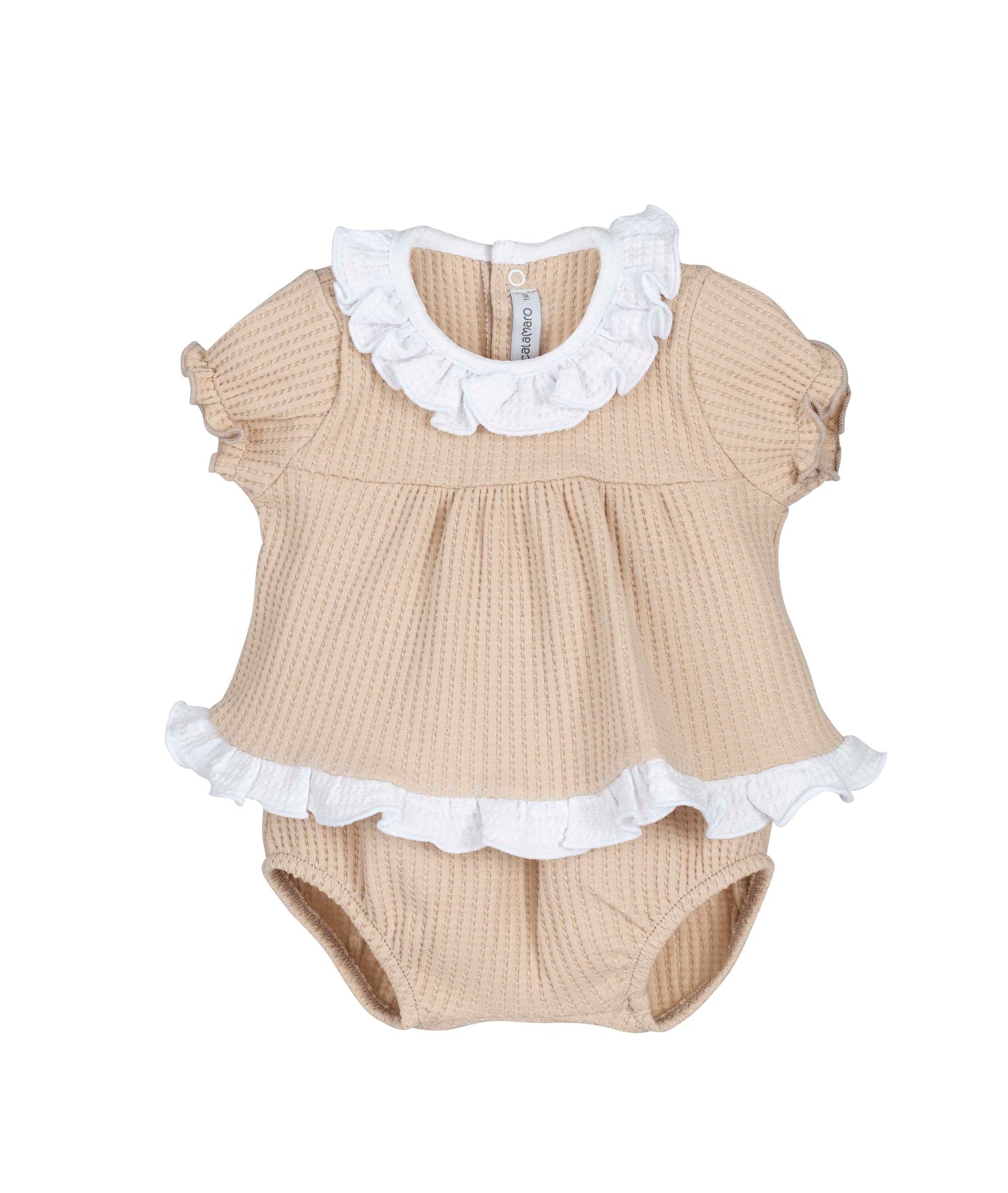 Conjunto Pololo Rodas bebé Calamaro 0-6 meses · Rosa, Mint y Arena · Primeras puestas