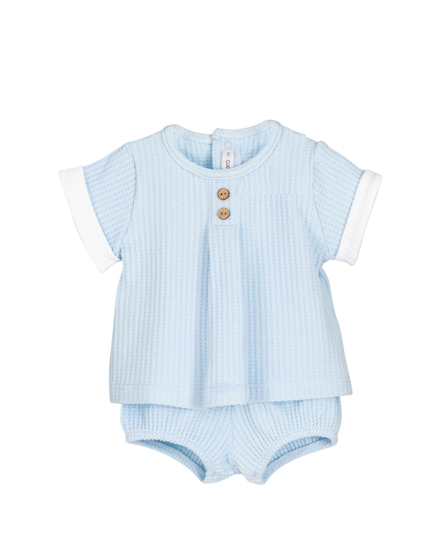 Conjunto Pololo Rodas bebé Calamaro 0-6 meses · Celeste, Mint y Arena