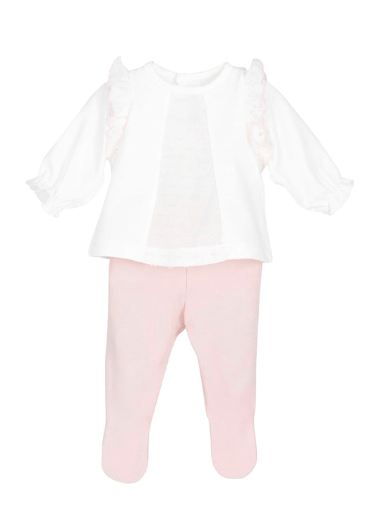 Conjunto Polaina Familia Goa bebé rosa Calamaro 00-6 meses · Dos piezas · Primeras puestas