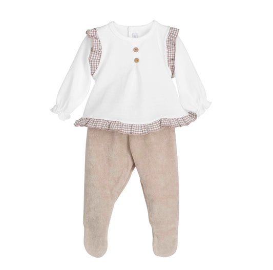 Conjunto Polaina Familia Mandi primeras puestas bebé Calamaro 0-6 meses · Salida del hospital