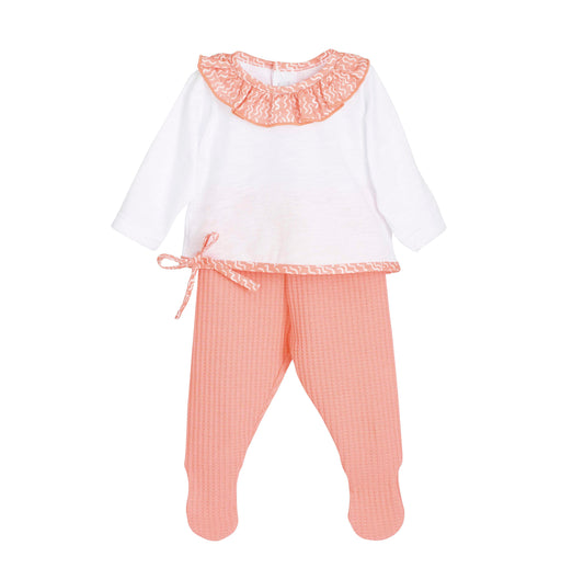 Conjunto Polaina Bebé Calamaro Familia Sikar Coral 0-6 Meses