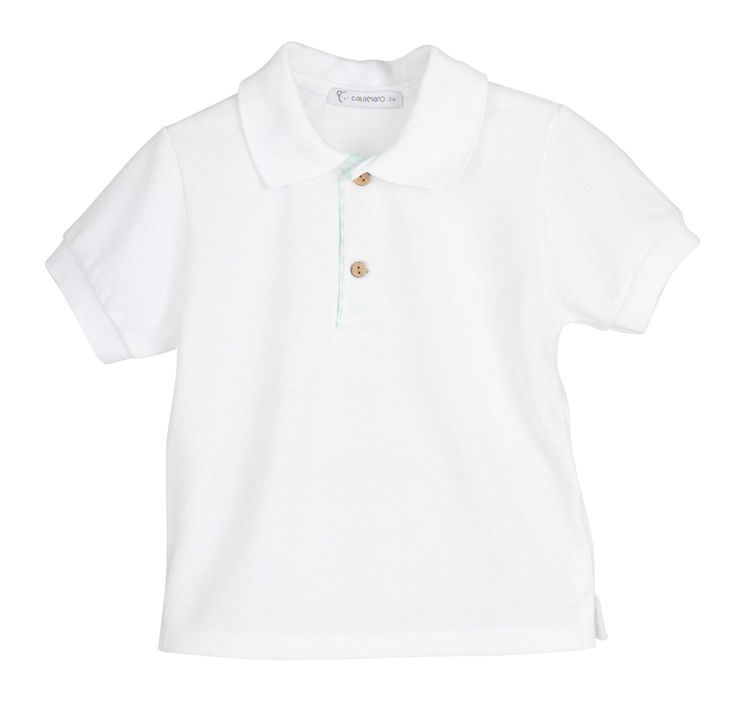 Conjunto niño camisa polo y pantalón rayas mint Calamaro | Tallas 3 a 10 años – Colección Verano 2026
