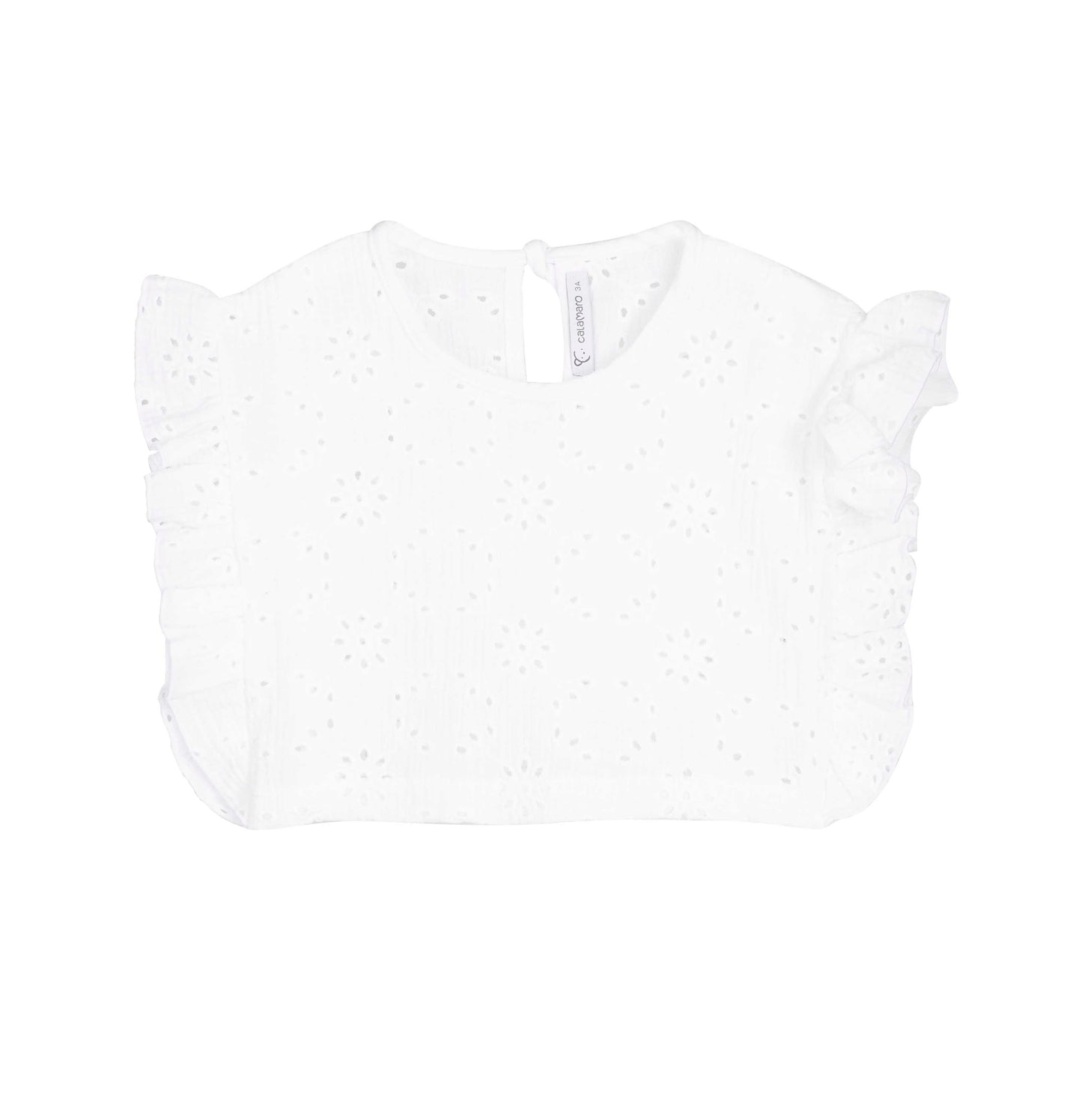 Conjunto niña Kerala azul con blusa bordada y short