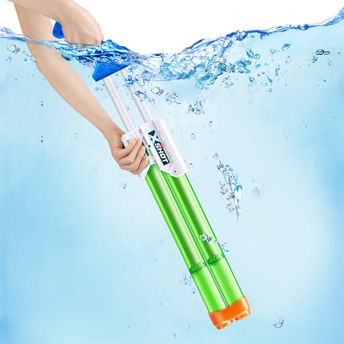 Pistola De Agua X-shot Quad Stream Blaster Con Dos Cañones 13'5x59'6x5'7cm
