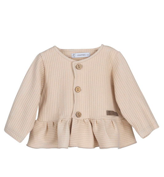 Chaqueta Rodas con volante arena bebé Calamaro 3-36 meses