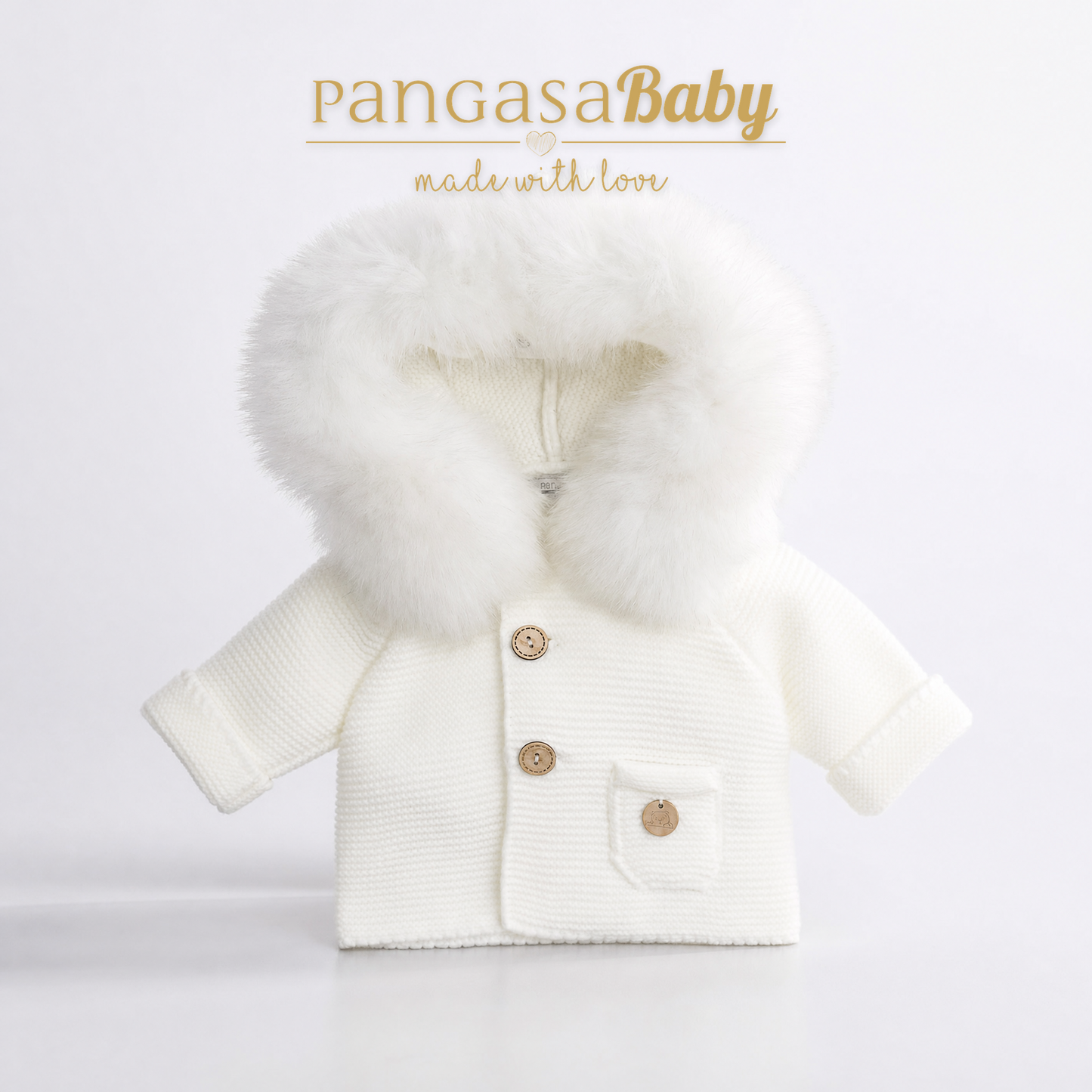 Trenka Luxury Pelo Marfil Pangasa Baby 🤍 Abrigo elegante y suave para bebé
