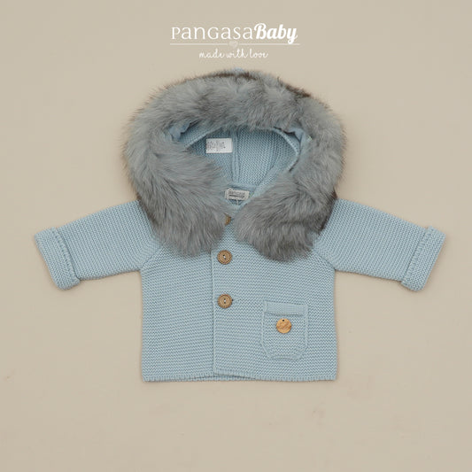 Trenka Luxury Pelo Celeste Empolvado Pangasa Baby 💙 Suavidad, abrigo y estilo para tu bebé