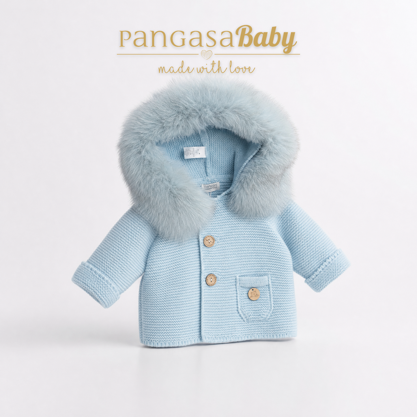 Trenka Luxury Pelo Celeste Empolvado Pangasa Baby 💙 Suavidad, abrigo y estilo para tu bebé