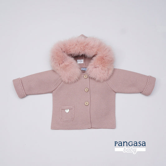 Trenka Luxury Pelo Rosa Vintage Pangasa Baby 🌷 Abrigo dulce y elegante para tu peque
