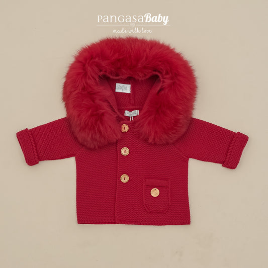 Trenka Luxury Pelo Granate Pangasa Baby 🍷 Abrigo cálido y con estilo para tu peque