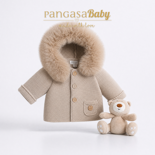 Trenka Luxury Pelo Arena Pangasa Baby 🤎 Abrigo suave y elegante para bebé