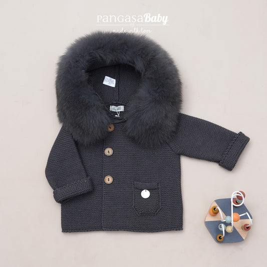 Trenka Luxury Pelo Marengo Pangasa Baby 🖤 Abrigo elegante y cálido para tu peque