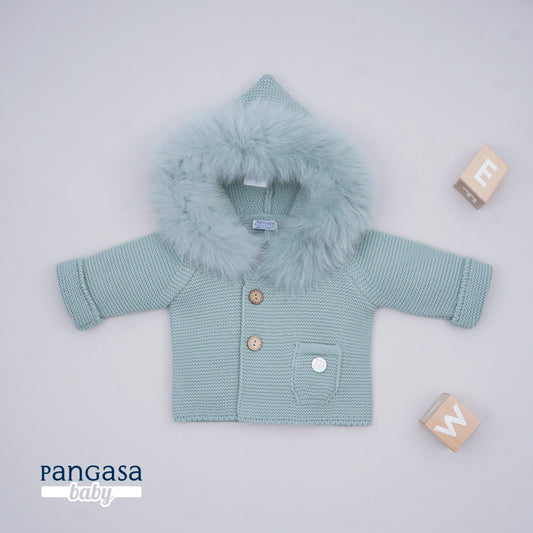 Trenka Luxury Pelo Verde Mint Pangasa Baby 💚 Abrigo elegante y suave para tu peque
