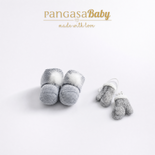 Botita Pompón Bebé gris  - Pangasa Baby