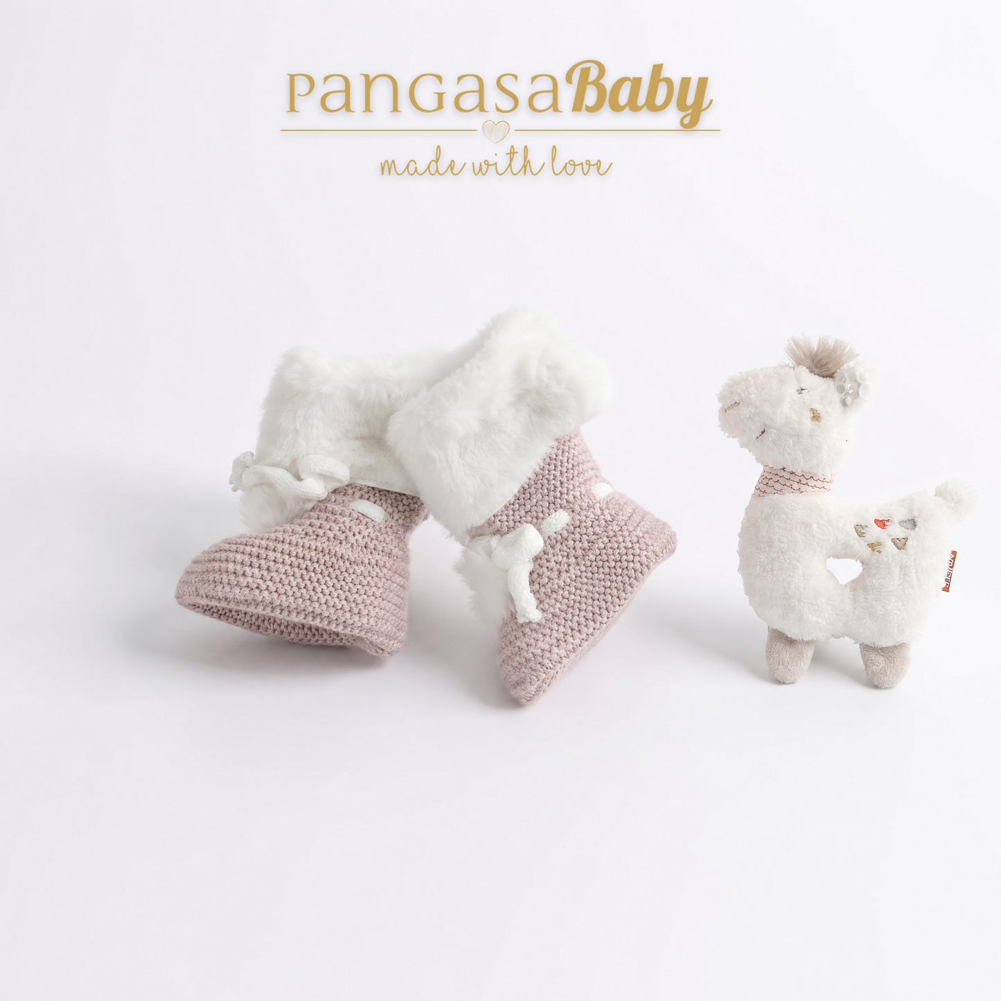 Botitas Forro Polar rosa vintage - Pangasa Baby