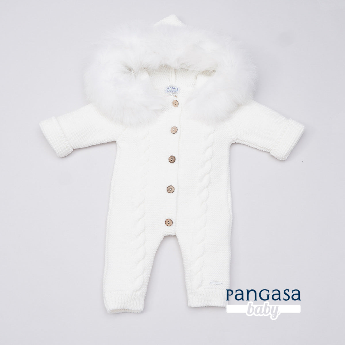 Buzo Bebé Ochos Color Marfil con Capucha Desmontable 0-12 Meses | Pangasa