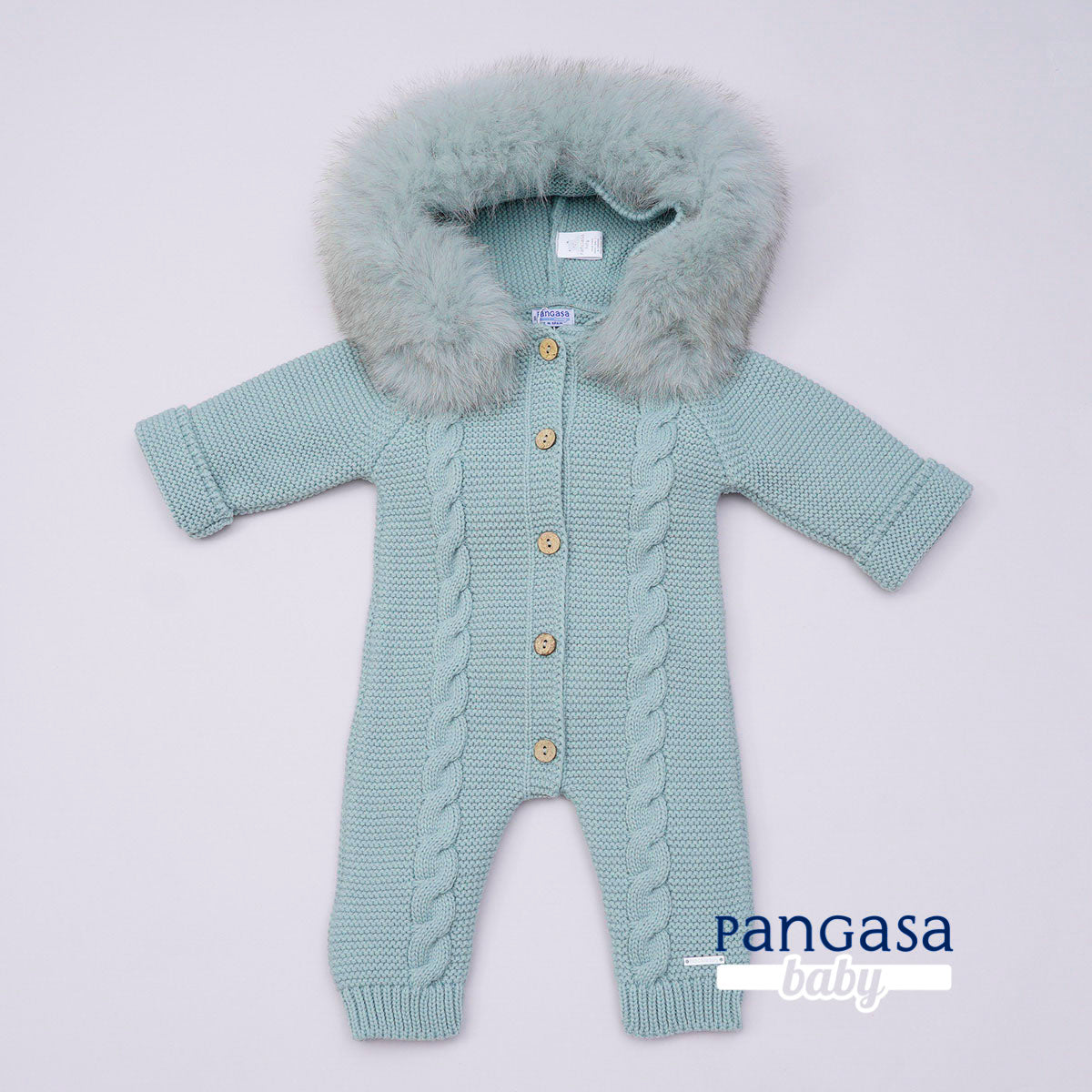 Buzo Bebé Ochos Color Verde Mint con Capucha Desmontable 0-12 Meses | Pangasa